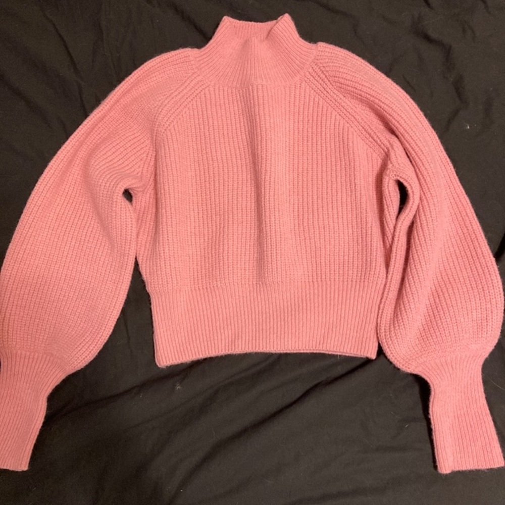 Pink Lily cropped mock neck pink sweater- worn once